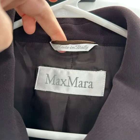 Max Mara Black Double Breasted Womens Blazer Size 10 - Picture 4 of 8